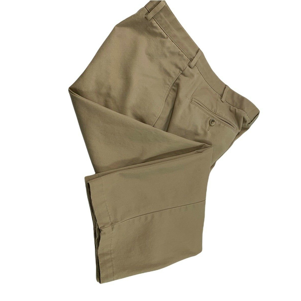 Lands End Khaki Pants Mens Size 36 Short Traditional Fit Straight Leg Flat Front